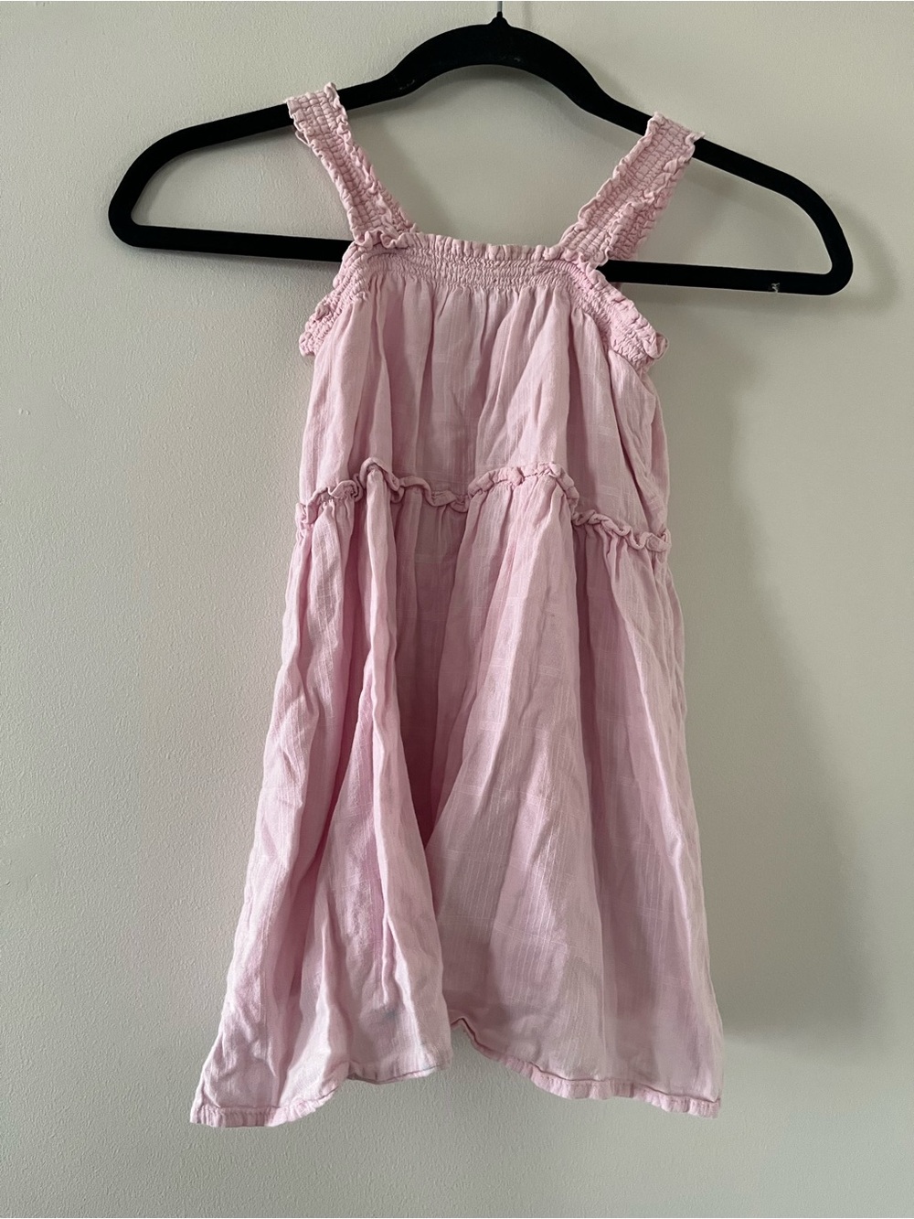 Old Navy Girls 4T Pink Cotton Tiered Sundress Smocked Ruffle Cottagecore